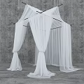 Elegant White Tulle Curtain Decorative Frame For Romantic Wedding Event Decoration