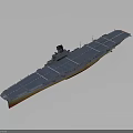 3D Cosmic Space Carrier Model Display with Blue Deck and Orange Base in Dark Background