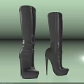 Chic Black Knee High Boots With High Heel And Sleek Fashionable Design
