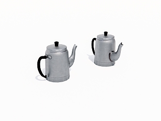 Old metal kettle 3d model