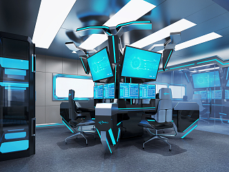 Modern Internet Cafe E-sports Internet Cafe Room 3d model