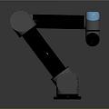 Industrial Robotic Arm With Black Body Blue Joints And Stable Base Structure 3d model