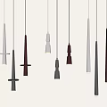 Modern chandelier combination 3d model