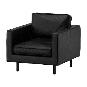 Simple Black Leather Sofa Double Sofa Black Leather Sofa Simple Sofa Living Room Sofa 3d model