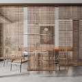 New Chinese-style roller shutter roller shutter partition 3d model