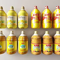 Large Bottles of Various Edible Cooking Oil with Different Brand Labels