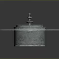 Circular Stone Fountain With Multi Tiered Steps And Textured Base Design 3d model