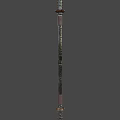Intricate Copper And Black Metal Sword With Lotus Shaped Ornaments And Ornate Carvings