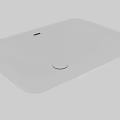 Sleek White Square Ceramic Countertop Washbasin With Smooth Surface For Bathroom