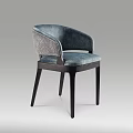 Tumiko Dining Chair With Textured Grey Backrest Blue Padded Seat And Dark Wooden Legs