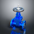 Blue Industrial Gate Valve With Metal Handwheel And Flanged Pipeline Ends Design