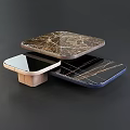 Modern Nesting Square Coffee Tables With Luxury Marble And Mirror Polished Elegant Tabletop Designs