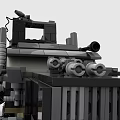 Black Building Block Heavy Duty Mechanical Vehicle With Caterpillar Tracks And Intricate Details