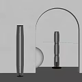 Stylish Modern Floor Lamps In Interior With Arched Doorway And Spherical Decor