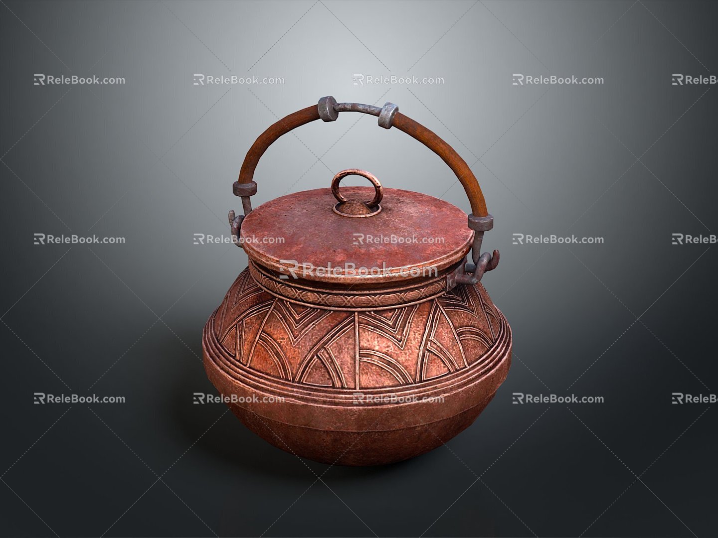 Jar Metal Jar Metal Container Old Iron Jar Copper Jar Bottle Container Life Supplies 3d model