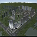Birds Eye View Urban Planning With High Rise Buildings Green Spaces And Road Networks