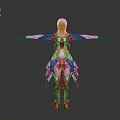 Fantasy Female Character With White Hair And Silver Winged Armor Arms Outstretched