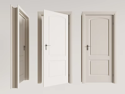 White Interior Hinged Doors Showing Different Opening Styles For Home Design 3d model