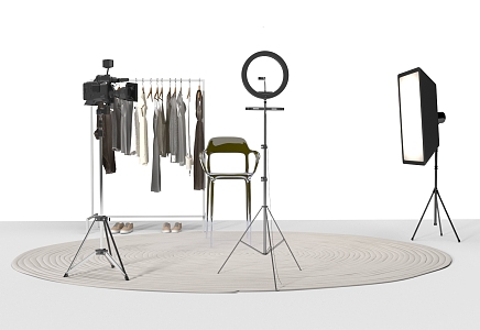 Modern live broadcast stand Clothing live broadcast room Live broadcast equipment Live broadcast station 3d model