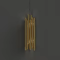 Modern Golden Wall Sconce Featuring Vertical Metal Bars For Decorative Lighting 3d model