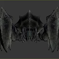 Detailed Fantasy Armored Creature With Spiked Limbs Glowing Blue Eyes And Exoskeleton