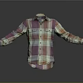 Colorful Plaid Long Sleeve Button Front Shirt With Collar And Pockets