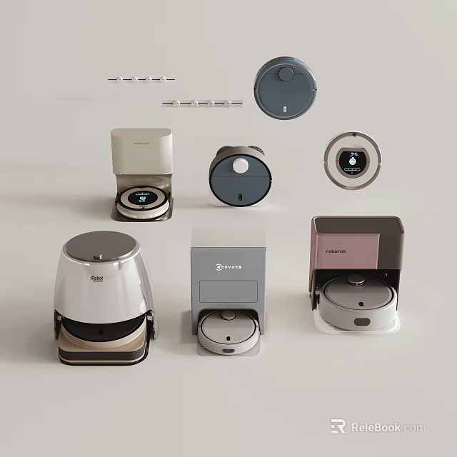 Smart Cleaning Machines In Various Models And Designs 3d model 