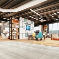 Party-Mass Service Center Book Bar Rest Area 3d model