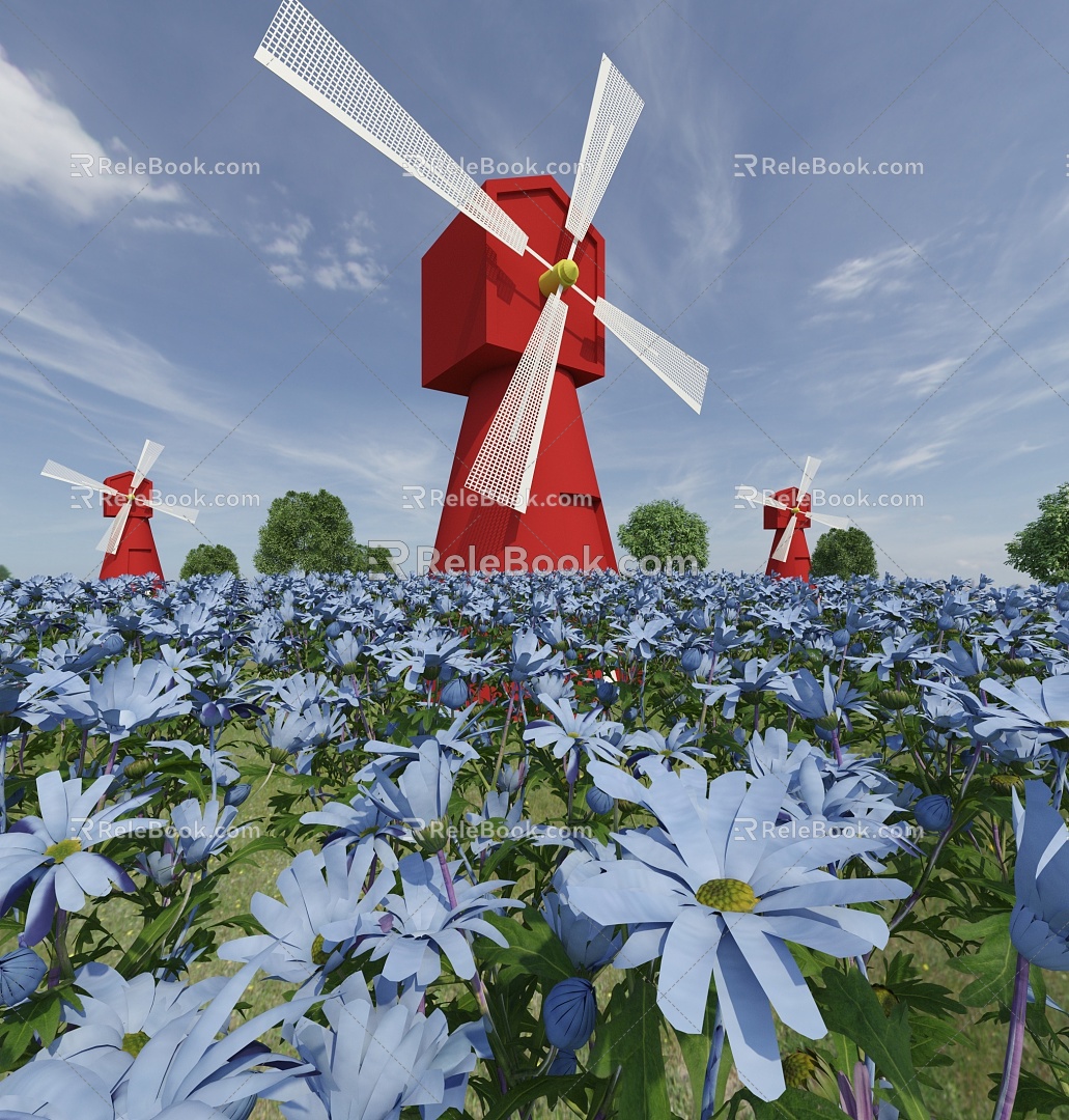 Modern Flower Sea 3d model