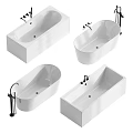 Different Shaped Bathtub Designs Oval And Rectangular With Modern Faucet Fixtures In Contemporary Bathroom Collection