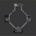 3D Rendered Tactical Weapon Part Featuring Camouflage Pattern And Metallic Structure