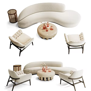 Modern sofa coffee table combination 3d model