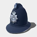 Classic Dark Blue Hat Design With Silver Badge Featuring Crown And Star