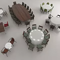 Stylish Dining Table Sets With Oval Round Tables And Matching Chairs 3d model