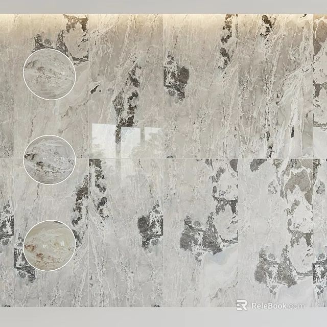Marble Components With Natural Texture And Detailed Patterns For Interior Design 3d model 