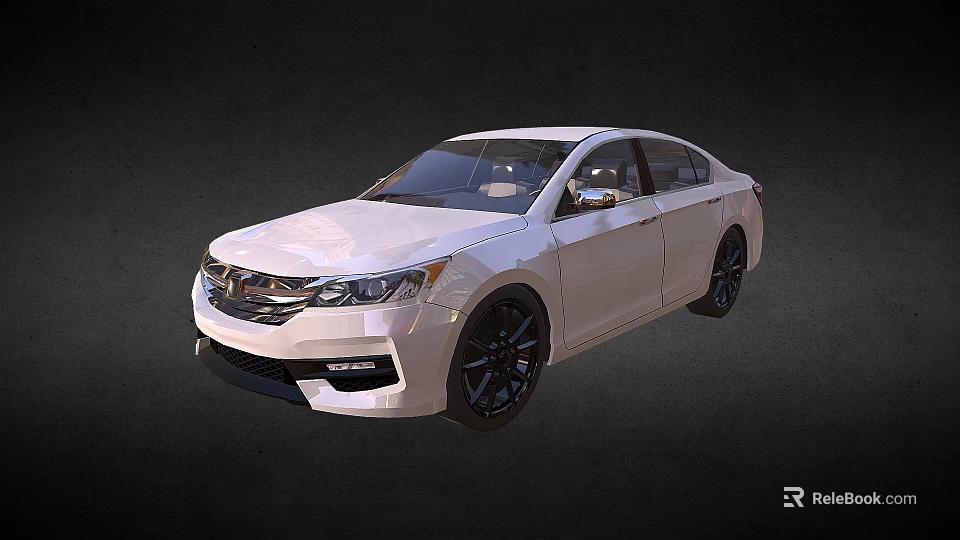 White Modern Sedan With Sleek Exterior And Black Alloy Wheels 3d model 