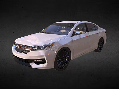White Modern Sedan With Sleek Exterior And Black Alloy Wheels 3d model