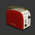 Sleek Red Swan Nordic Toaster With Bread Rack Silver Controls And Black Base 3d model