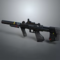 Futuristic Tactical Weapon Design With Scope Long Barrel And Modern Grip 3d model