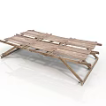 Sturdy Portable Foldable Wooden Table With Collapsible Legs And Natural Wooden Planks