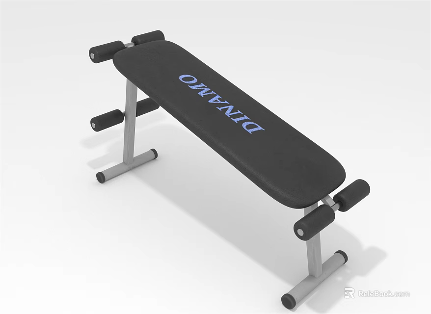 DIXANO Black Fitness Bench With Metal Frame For Home Gym Workout Equipment 3d model 