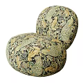 Vintage Artistic Single-Seat Sofa With Peacock Floral Patterns And Unique Design Details