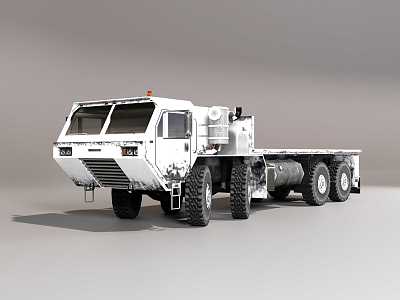 Flatbed Truck Military Trailer 3d model