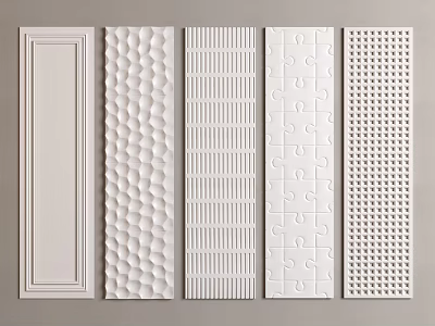 Stylish Decorative Wall Panels With Various Textured Patterns For Interior Design 3d model