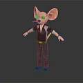 Anthropomorphic Mouse Character With Large Ears Sunglasses Black Shirt And Jeans Arms Outstretched