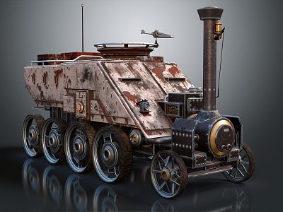 Industrial LOFT Armored Car Steam Armored Car Steam Punk Car 3d model