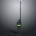 Portable Walkie Talkie With Long Antenna Black Body Display Screen And Control Buttons