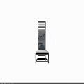 Elegant Chair With Black Frame White Seat And Landscape Painting Screen