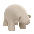 Cute Bear Shaped Stool in Beige Fabric for Kids Room Decor