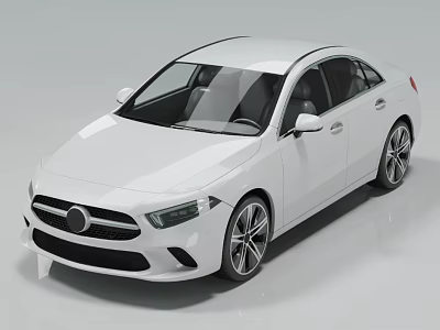 Modern White Sedan Featuring Sleek Body Design Front Grille And Alloy Wheels 3d model